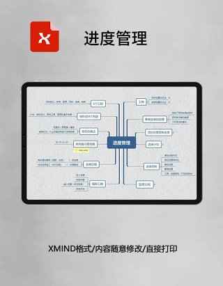 思维导图简洁进度管理XMind模板