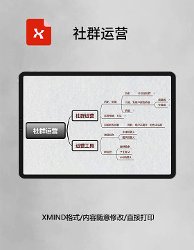 思维导图社群运营简约XMind模板