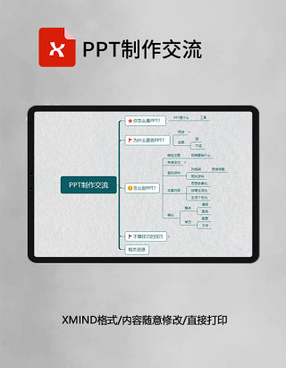 思维导图简约PPT制作交流XMind模板