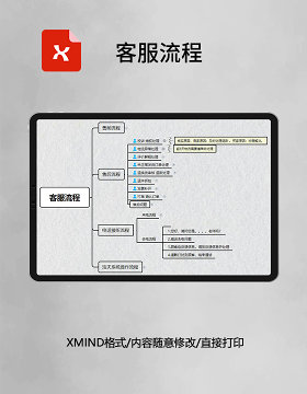 思维导图客服流程XMind模板