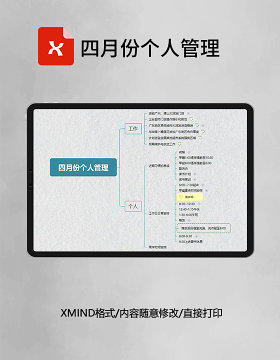 思维导图四月份个人管理XMind模板