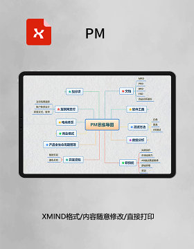 思维导图简洁PM思维导图XMind模板