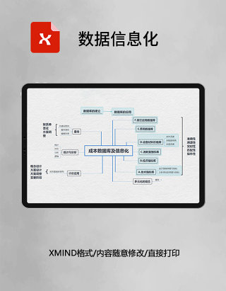 数据信息化思维导图XMind模板