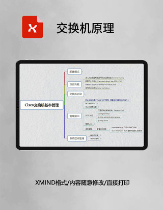 交换机原理思维导图简洁XMind模板