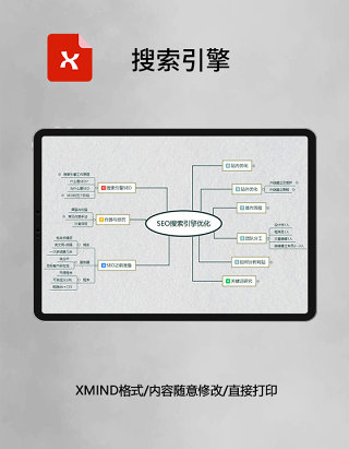  思维导图搜索引擎简洁XMind模板