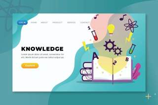 知识xd psd ai矢量登录页UI界面插画设计knowledge xd psd ai vector landing page