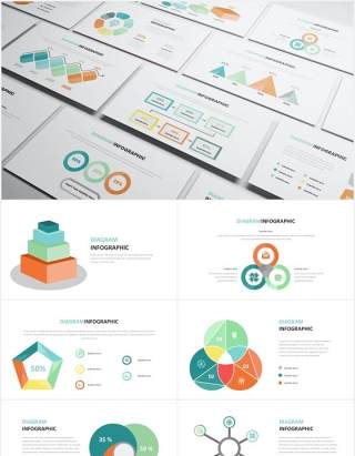 创意可视化圆形阶梯信息图表PPT素材Diagram Infographic Powerpoint Template