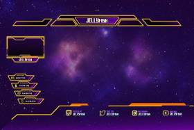 水母抽搐覆盖UI界面PSD设计模板jelly fish twitch overlay template