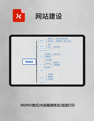 思维导图网站建设简洁XMind模板