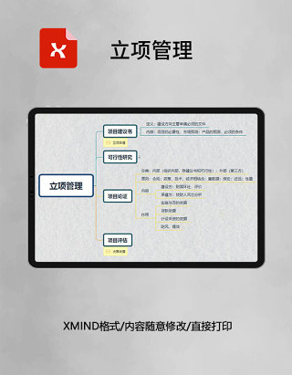  思维导图立项管理XMind模板