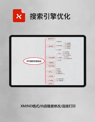 思维导图简约搜索引擎优化XMind模板