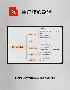 用户核心路径思维导图简洁XMind模板