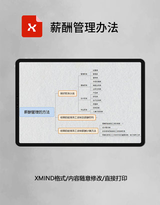  思维导图薪酬管理办法XMind模板