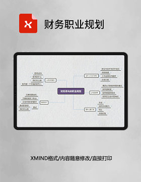 思维导图财务职业规划简洁XMind模板