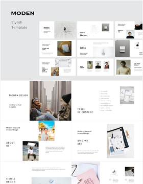 简约图文展示小清新PPT模板MODEN - Powerpoint Style Template
