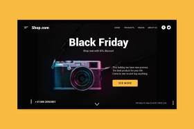 黑色星期五购物登录页UI界面AI矢量设计素材black friday shopping landing page