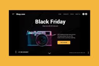 黑色星期五购物登录页UI界面AI矢量设计素材black friday shopping landing page