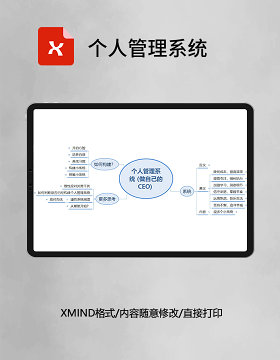 个人管理系统(做自己的CEO)XMind模板 