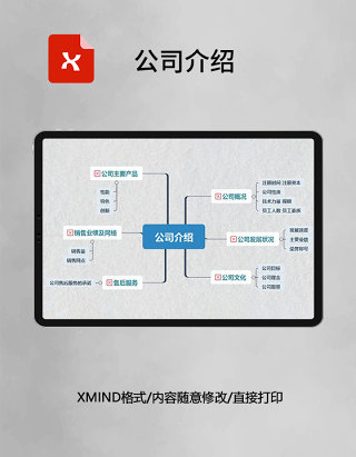  思维导图简洁公司介绍XMind模板