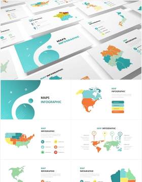 地图信息图表PPT素材Maps Infographic Powerpoint Template