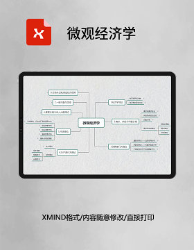 微观经济学思维导图简洁XMind模板