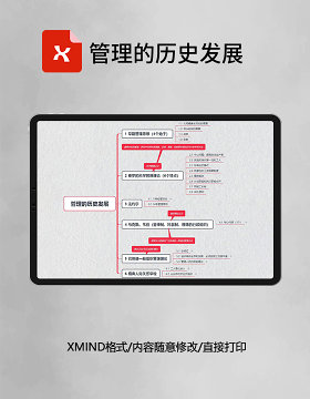 思维导图简约管理的历史发展XMind模板