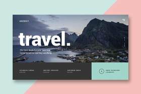 旅行社UI界面登录页AI矢量设计模板travel agency landing page