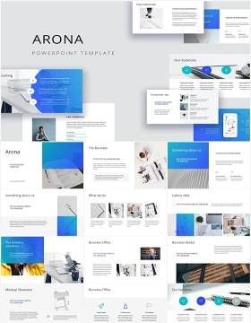 简约工作计划报告个人简历PPT模板ARONA - Powerpoint Presentation Template