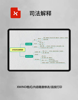 思维导图简洁司法解释XMind模板