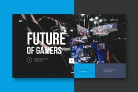 游戏玩家技术UI登陆界面AI矢量设计模板gamers technology landing page