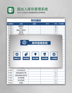 超实用出入库存管理系统Excel表格模板