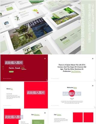 绿色农民农作物图片排版设计PPT模板The Farmer Powerpoint Template