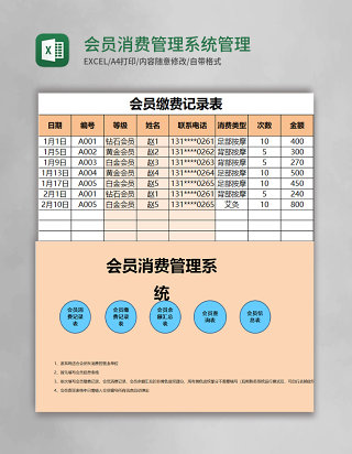 会员消费管理系统Excel管理系统