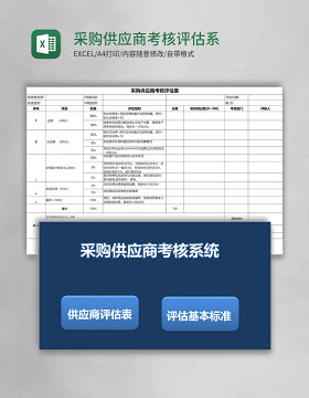 采购供应商考核评估系统ExceL表格