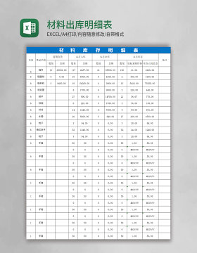 材料出库明细表