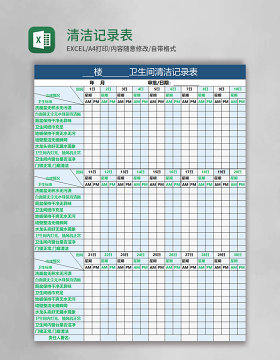 卫生间、宿舍楼、厂区清洁记录表