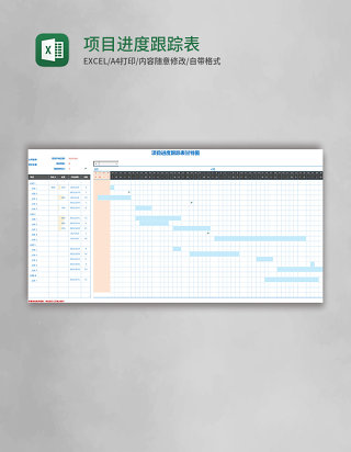 项目进度跟踪表甘特图Excel模板