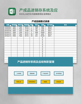 产成品进销存系统及应收账款管理Excel表格