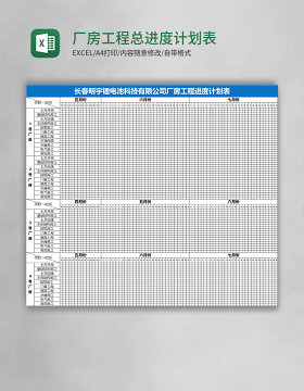 厂房工程总进度计划表