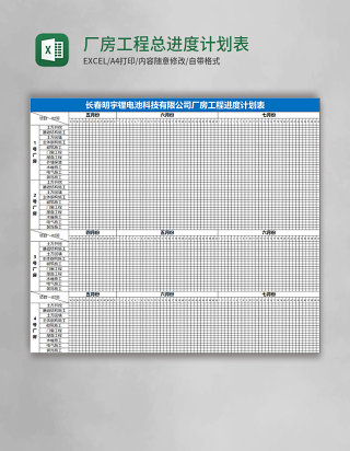 厂房工程总进度计划表