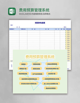 费用预算管理系统excel表格