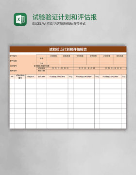 试验验证计划和评估报告excel模板
