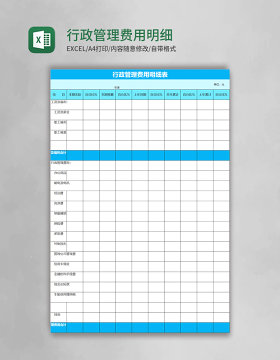 行政管理费用明细表格
