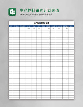 生产物料采购计划表通用