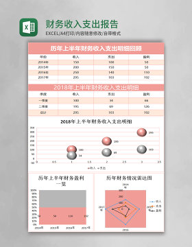 财务收入支出报告excel表格模板