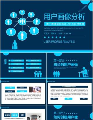 用户画像指标统计分析及应用场景动态PPT模板