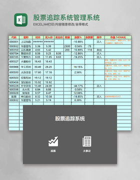 股票追踪系统Excel管理系统