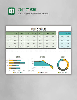 项目完成度表Excel模板