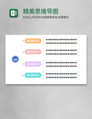精美思维导图Execl模板