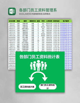 各部门员工资料管理系统统计表excel